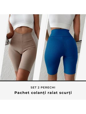 Pachet 2 perechi colanti raiat scurti, diferite culori