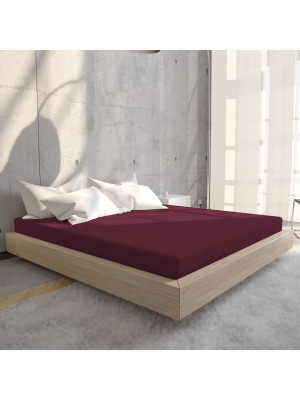 Hoeslaken Jersey 135 gr. - Bordeaux